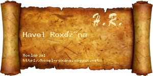 Havel Roxána névjegykártya